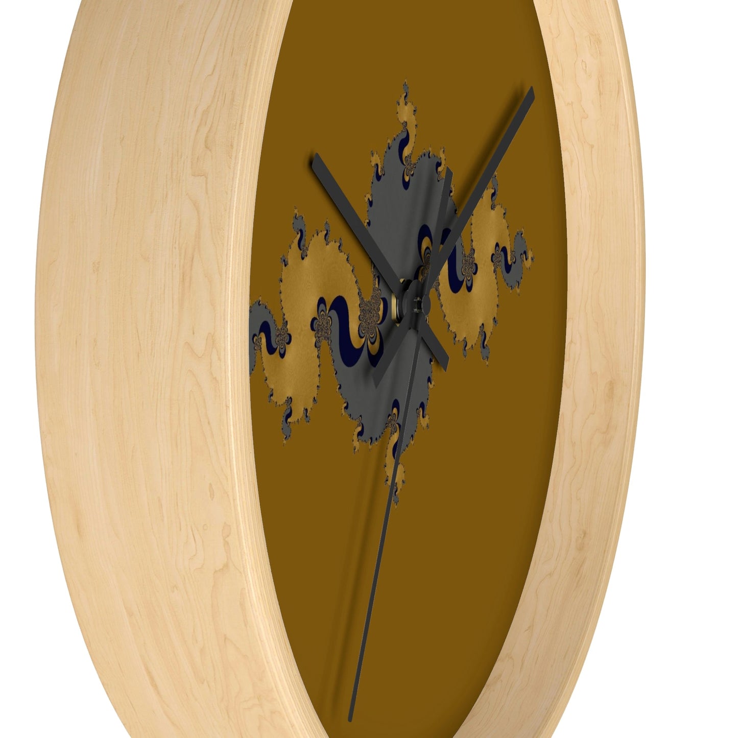 Office Wall Clock - Wooden / Black / 10"