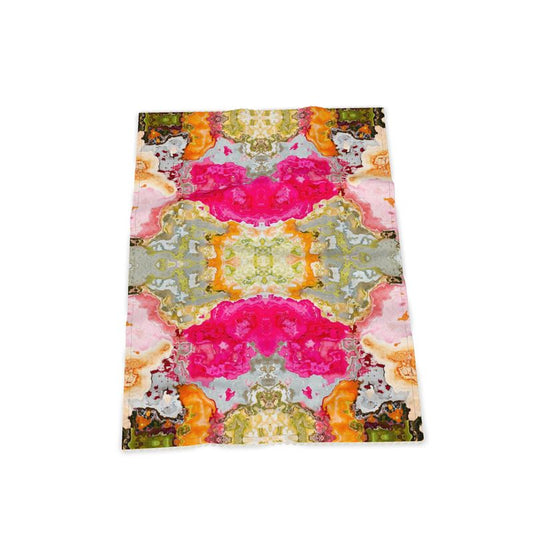 Tea Towels - Tokri Half Panama Cotton / Navy Wavy Edge