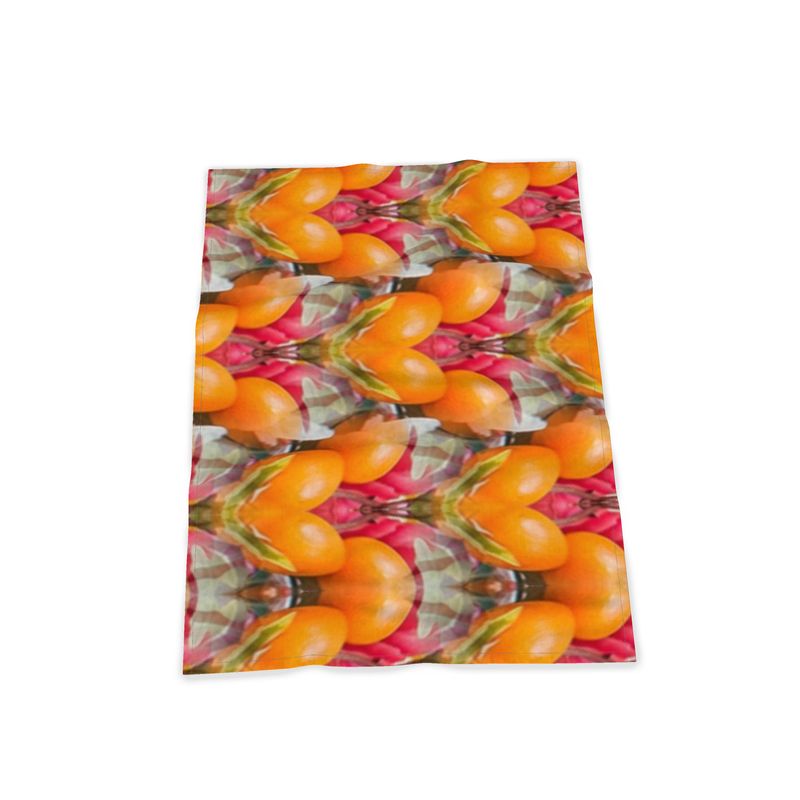 Tea Towels - Tokri Half Panama Cotton / Turquoise Wavy Edge