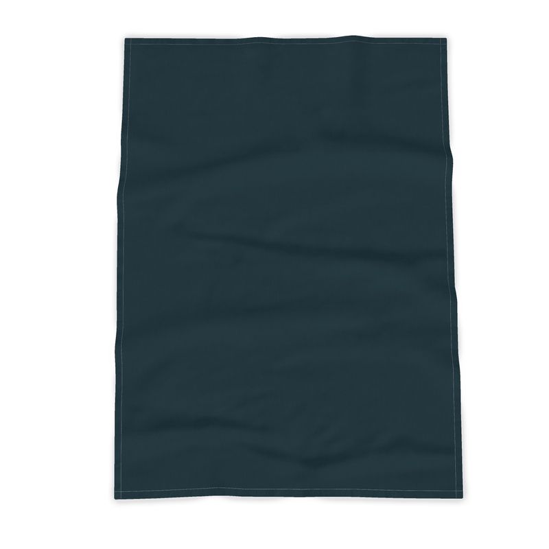 Kitchen Towels - Tokri Half Panama Cotton / Turquoise Wavy Edge