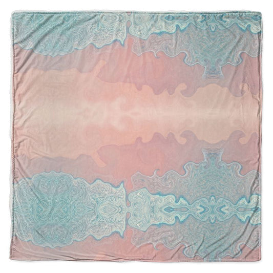 Throw - Quilted Jersey - Square 53 x 53" / Coral Fleece