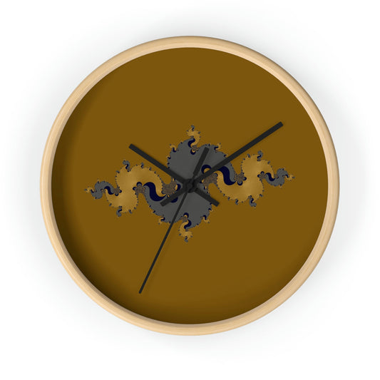 Office Wall Clock - Wooden / Black / 10"