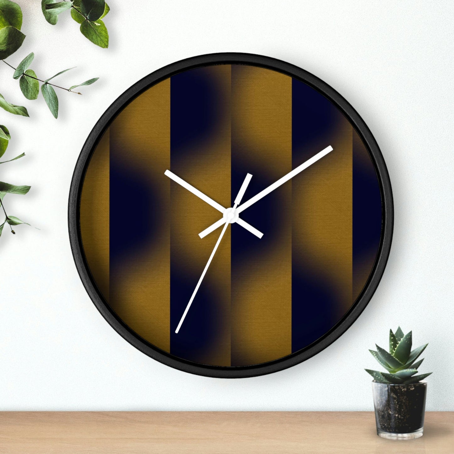 Office Wall Clock - Wooden / Black / 10"