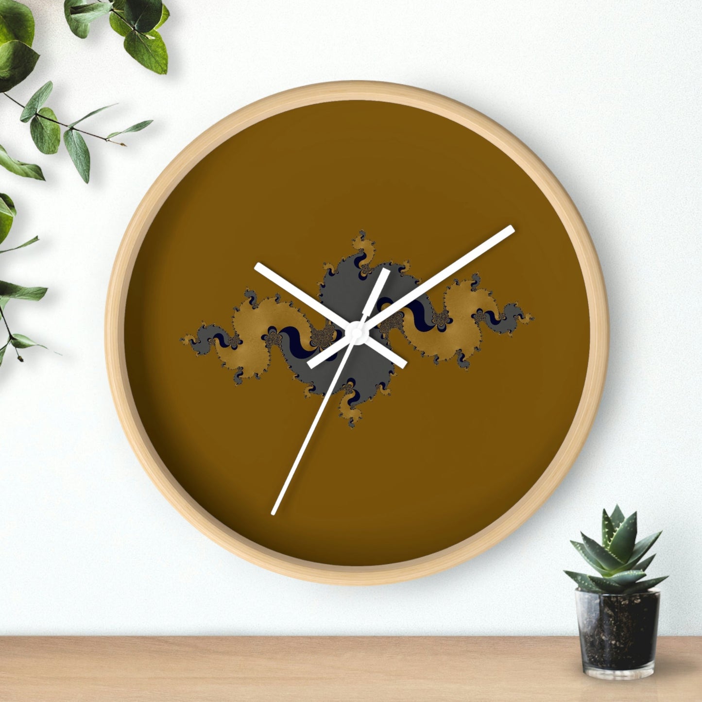 Office Wall Clock - Wooden / White / 10"